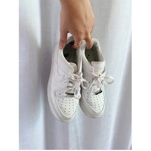 White Platform Air Force 1s